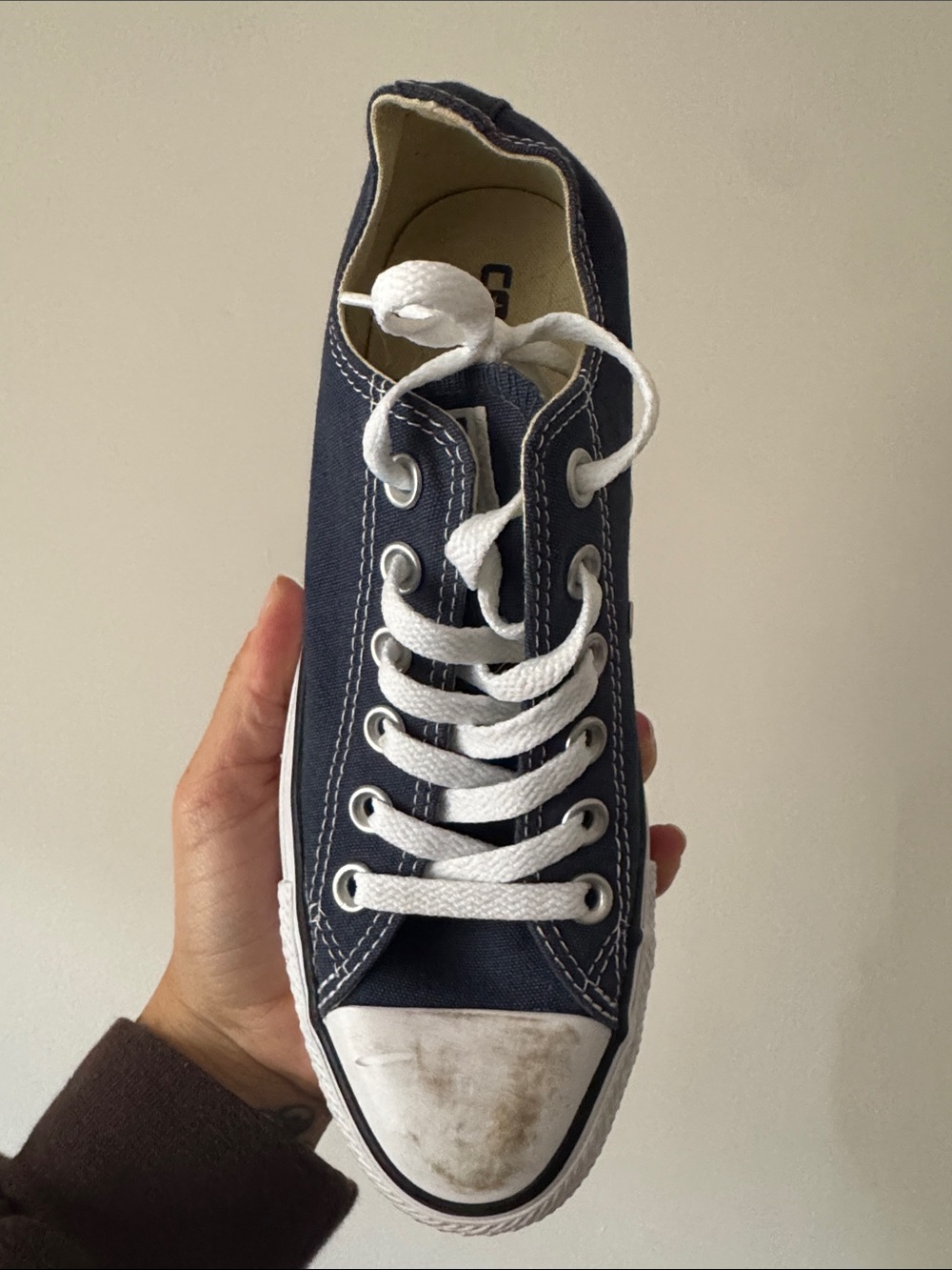 Converse Navy Blue and White Low Top Sneakers
